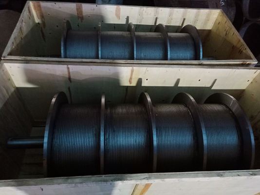 Quadruple Carbon Steel Grooved Winch Drum With Shaft