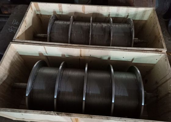 Quadruple Carbon Steel Grooved Winch Drum With Shaft