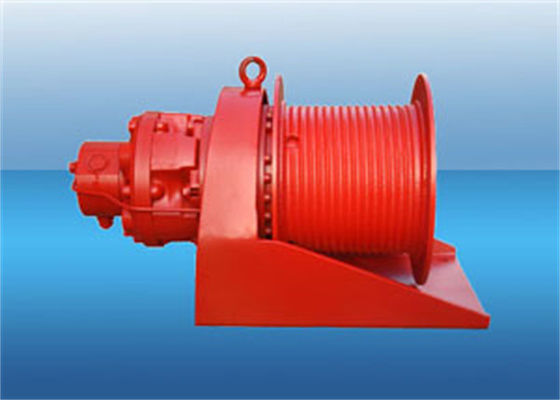 Customized 30 KN Hydraulic Rope Winch Red Color For Mining