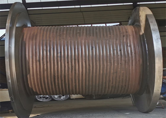 Offshore Platform Large Diameter Marine Winch Drum With Lebus Groove
